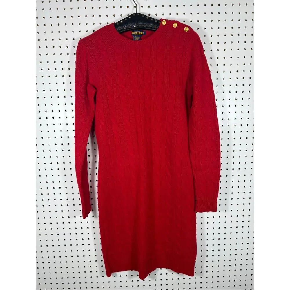 Ralph Lauren Rugby ribbon sweater dress size L